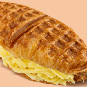 waffle with cheese sauce